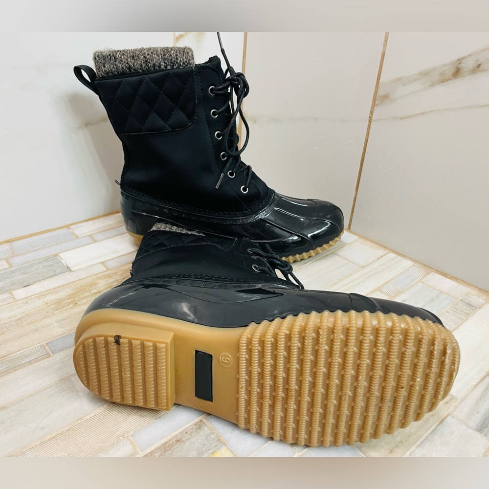 JustFab Black Winter & Rain Duck Boots size 9 - Picture 10 of 16